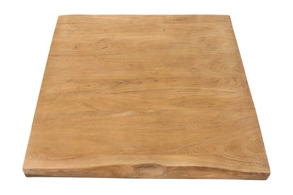 39" Natural And Black Solid Wood And Iron Square Distressed Coffee Table HomeRoots