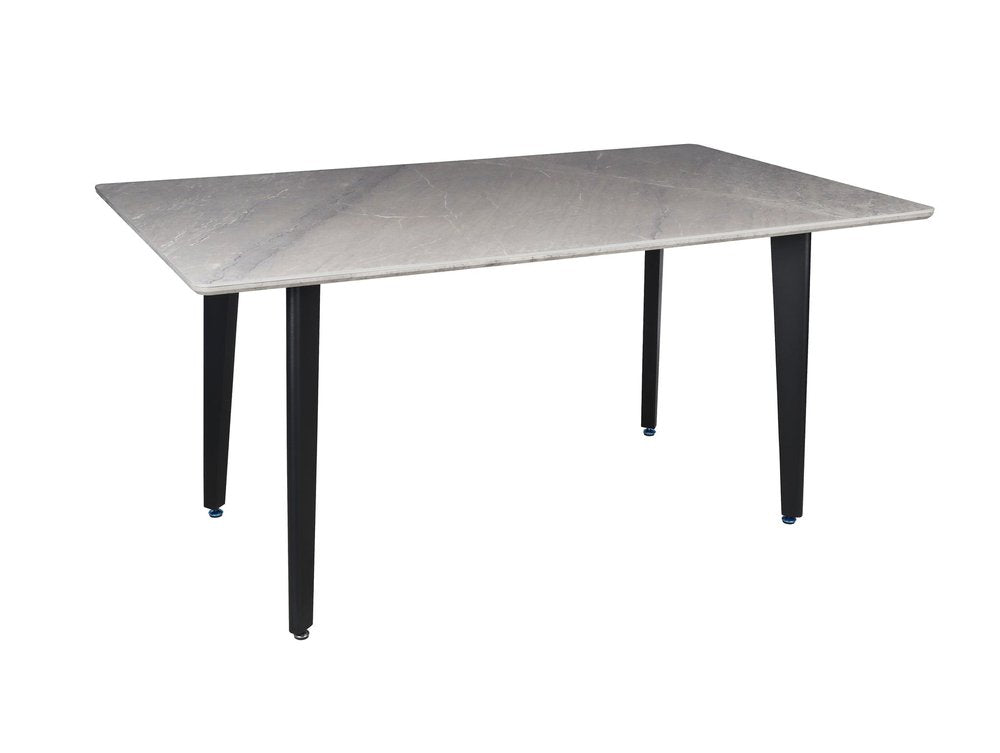 63" Gray Stone and Metal Dining Table HomeRoots
