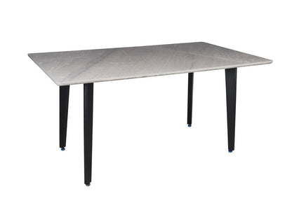 63" Gray Stone and Metal Dining Table HomeRoots