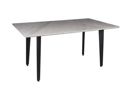 63" Gray Stone and Metal Dining Table HomeRoots