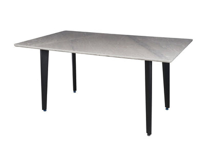63" Gray Stone and Metal Dining Table HomeRoots