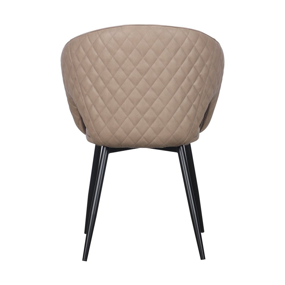 Set of Four Dark Gray And Black Tufted Faux Leather And Wood Partially Open Back Dining Arm Chairs — view 14