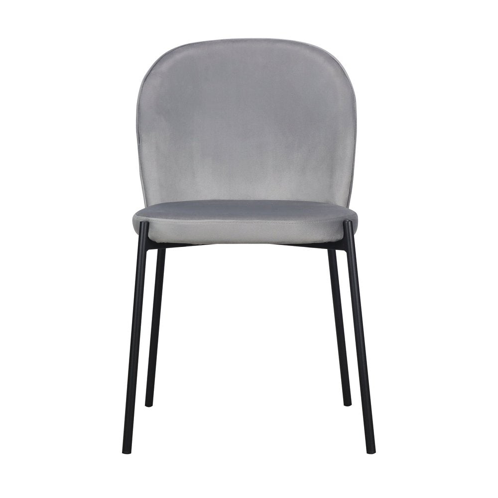 Set of Two Gray And Black Fabric And Wood Dining Side Chairs — view 9