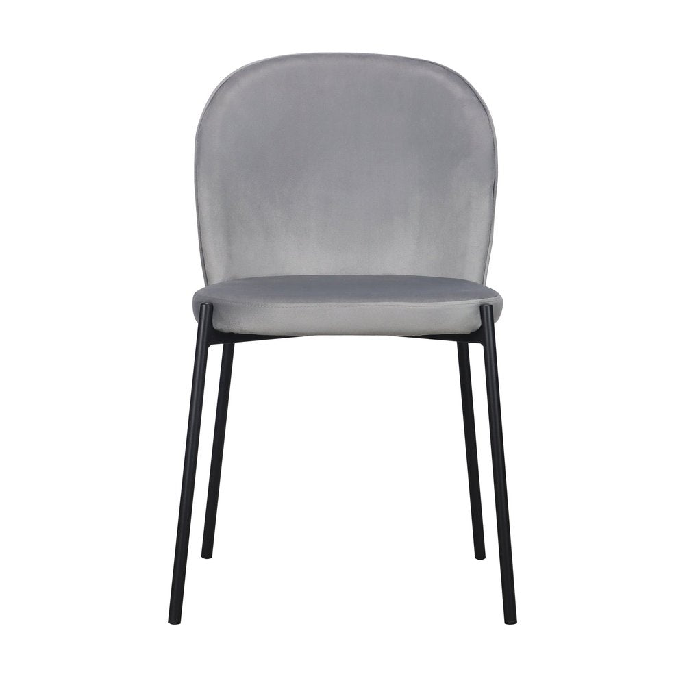Set of Two Gray And Black Fabric And Wood Dining Side Chairs — view 1