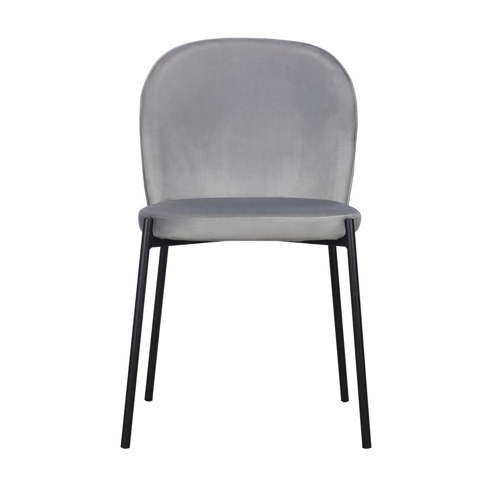 Set of Two Gray And Black Fabric And Wood Dining Side Chairs — view 6