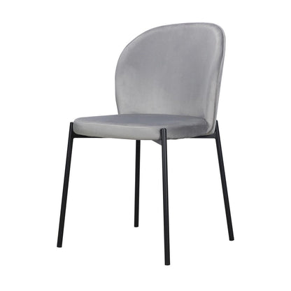 Set of Two Gray And Black Fabric And Wood Dining Side Chairs HomeRoots