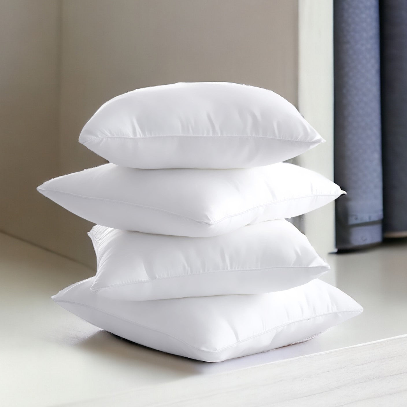 Set of Four 12" Microfiber Indoor Outdoor Throw Pillow Inserts