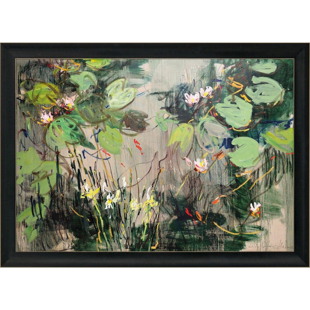 Water Lilies Summer Pond Brown Framed Print Wall Art HomeRoots