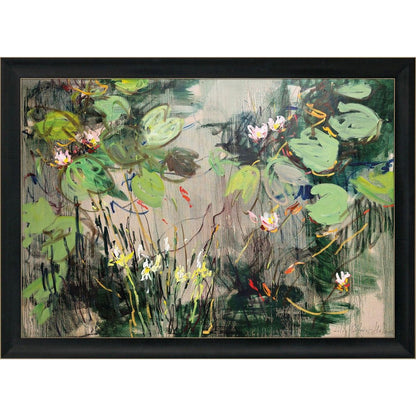 Water Lilies Summer Pond Brown Framed Print Wall Art HomeRoots