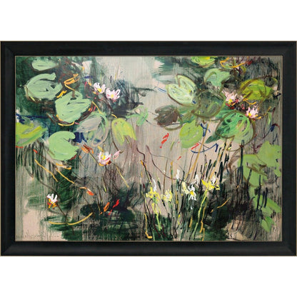 Water Lilies Summer Pond Brown Framed Print Wall Art HomeRoots