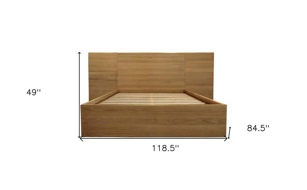 Natural Wood Queen Bed Frame HomeRoots