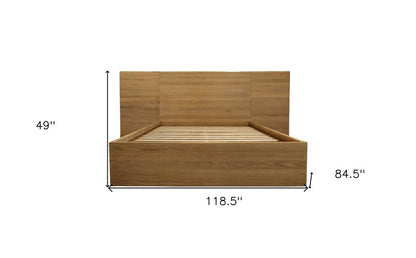 Natural Wood Queen Bed Frame HomeRoots