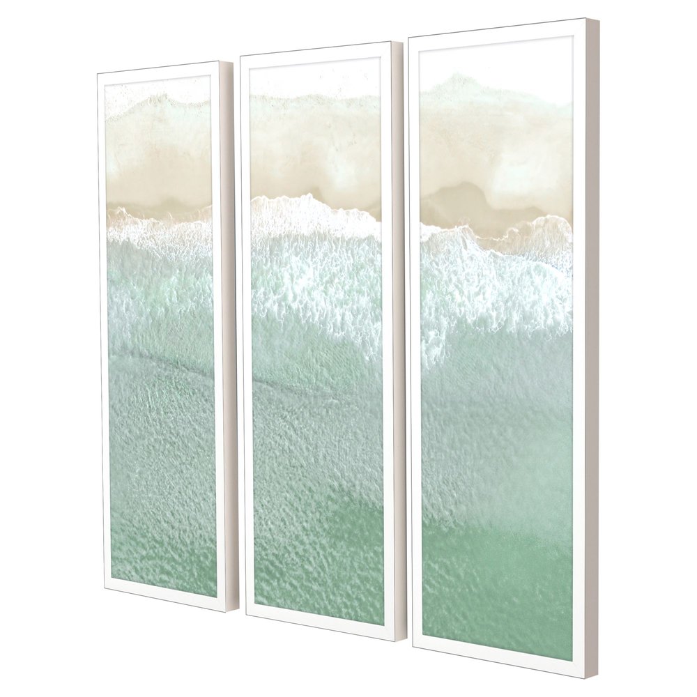 Set Of Three On the Shore White Framed Wall Art — view 2