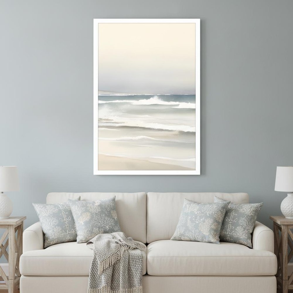 Ocean Breeze White Framed Wall Art HomeRoots