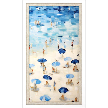 Aerial Beach View White Framed Wall Art HomeRoots