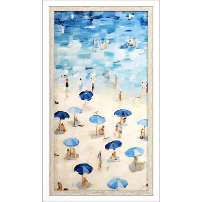 Aerial Beach View White Framed Wall Art HomeRoots