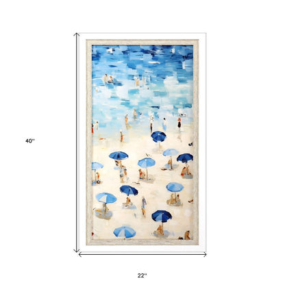 Aerial Beach View White Framed Wall Art HomeRoots