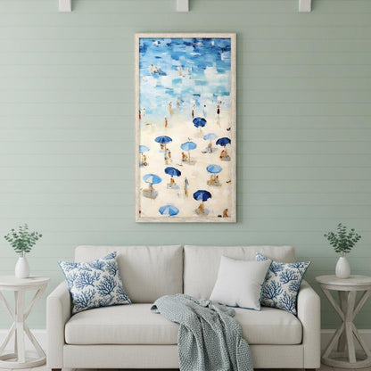 Aerial Beach View White Framed Wall Art HomeRoots