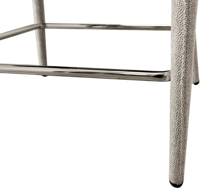 25" Ivory Fabric And Metal Low Back Counter Height Bar Chair HomeRoots