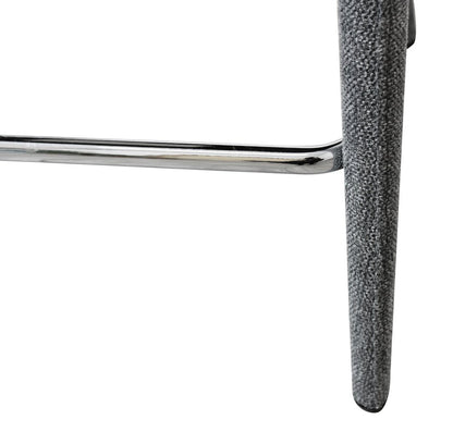 25" Gray Fabric And Metal Low Back Counter Height Bar Chair HomeRoots