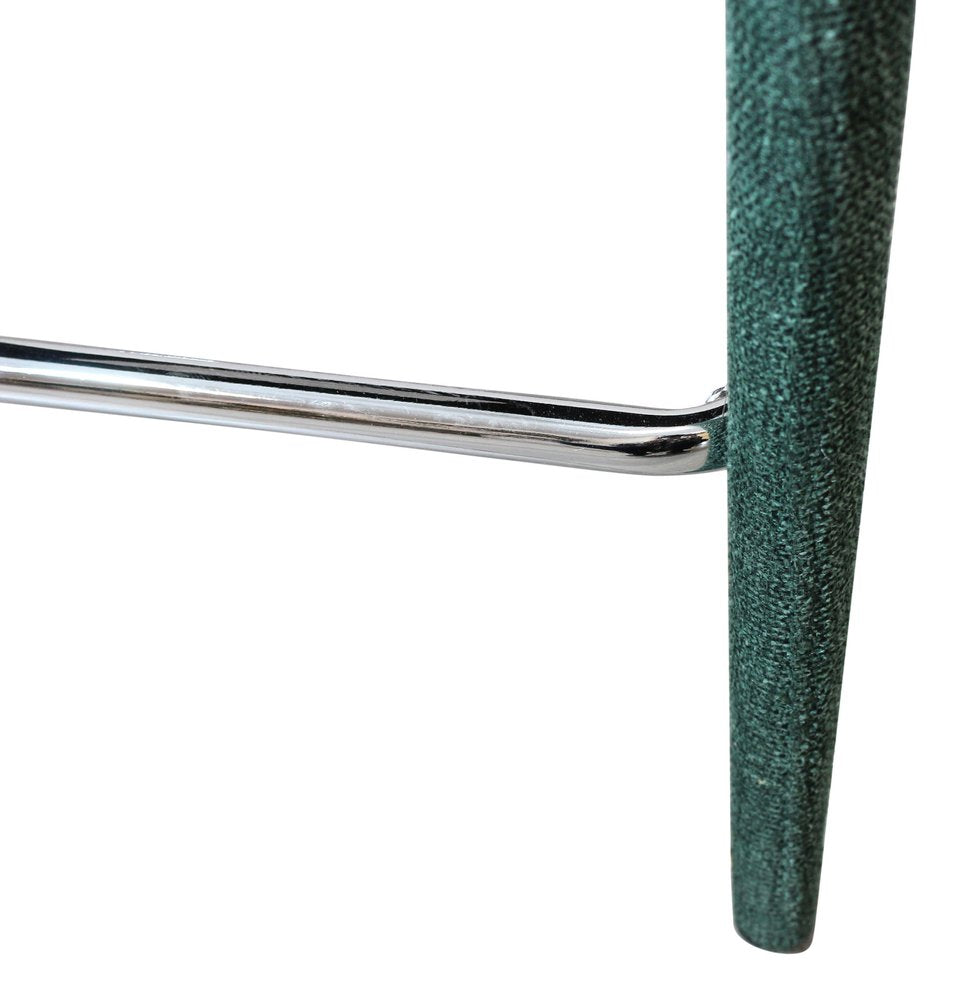 25" Teal Blue Fabric And Metal Low Back Counter Height Bar Chair HomeRoots