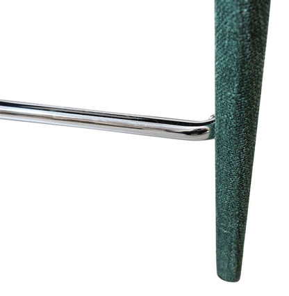 25" Teal Blue Fabric And Metal Low Back Counter Height Bar Chair HomeRoots