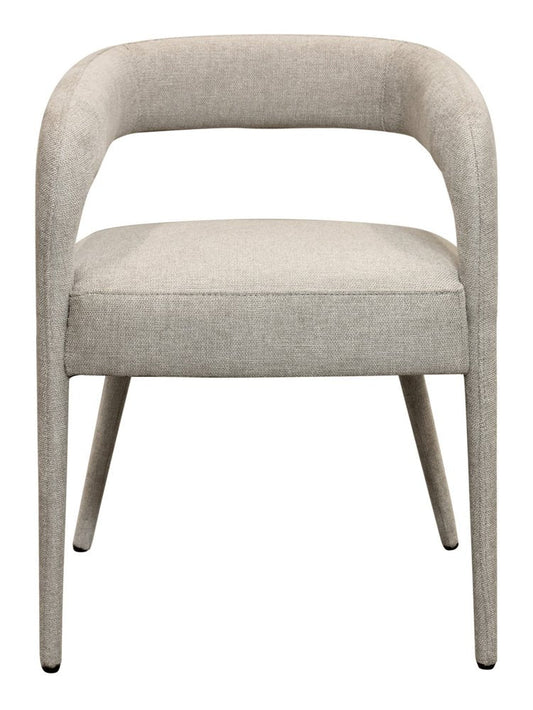 Set of Two Ivory Upholstered Linen Open Back Dining Side Chairs HomeRoots