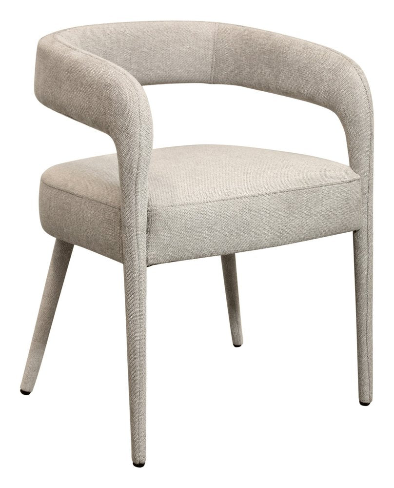 Set of Two Ivory Upholstered Linen Open Back Dining Side Chairs HomeRoots