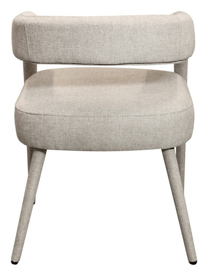 Set of Two Ivory Upholstered Linen Open Back Dining Side Chairs HomeRoots