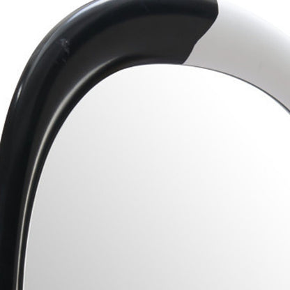 31" Black And White Steel Oval Geometric Framed Accent Mirror HomeRoots