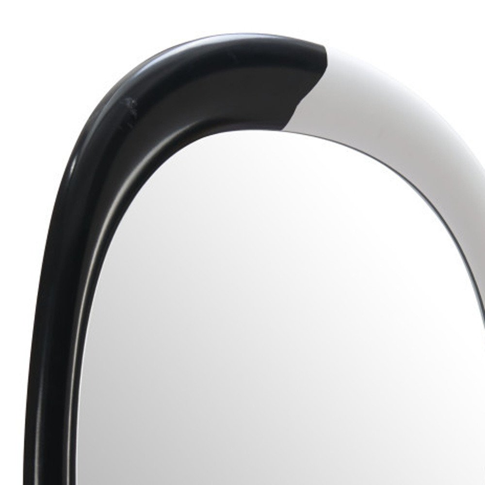 31" Black And White Steel Oval Geometric Framed Accent Mirror HomeRoots