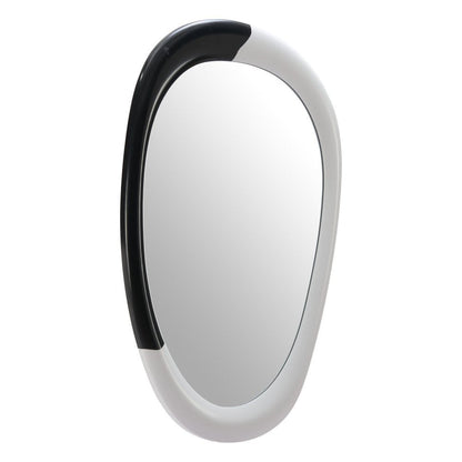 31" Black And White Steel Oval Geometric Framed Accent Mirror HomeRoots
