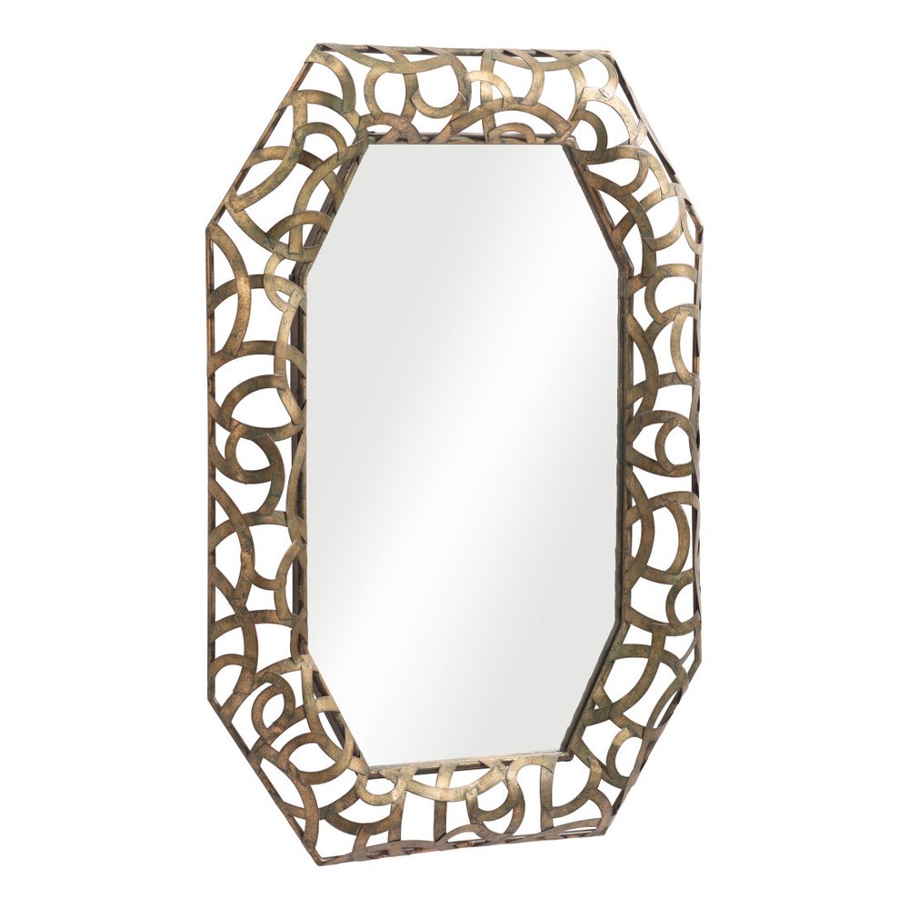 35" Bronze Octagonal Steel Framed Accent Mirror — view 5