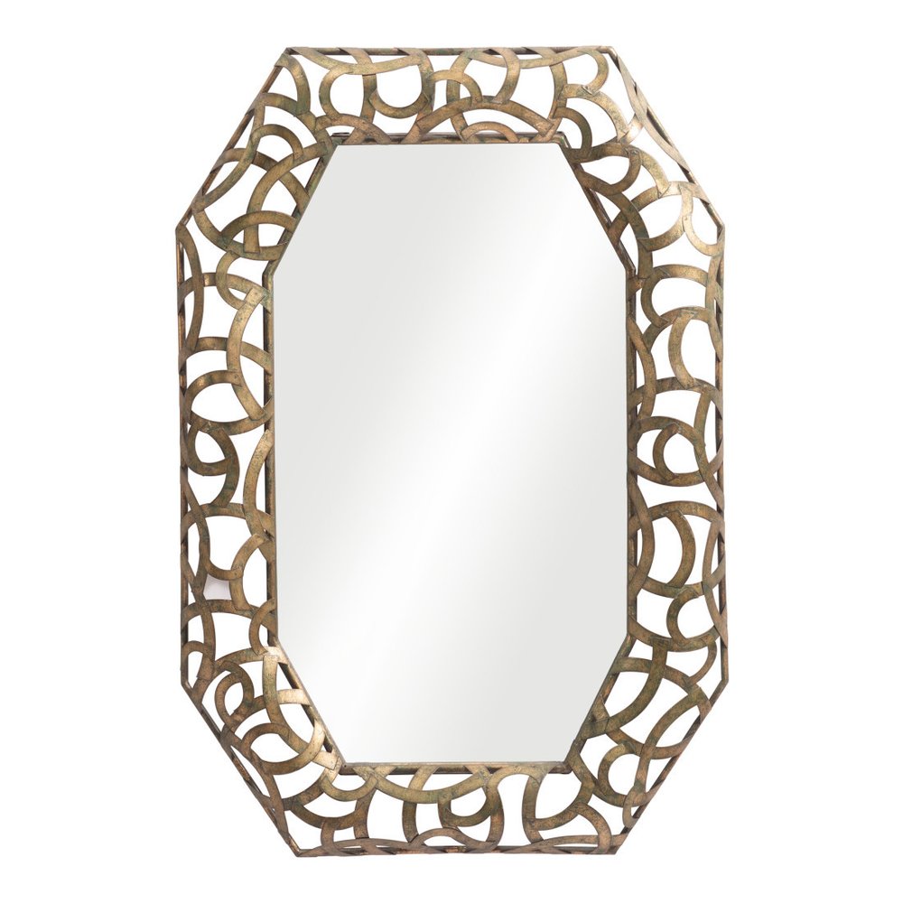 35" Bronze Octagonal Steel Framed Accent Mirror — view 6