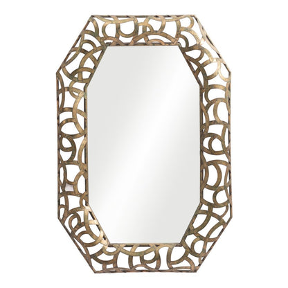 35" Bronze Octagonal Steel Framed Accent Mirror HomeRoots