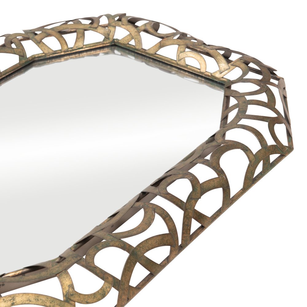 35" Bronze Octagonal Steel Framed Accent Mirror — view 4