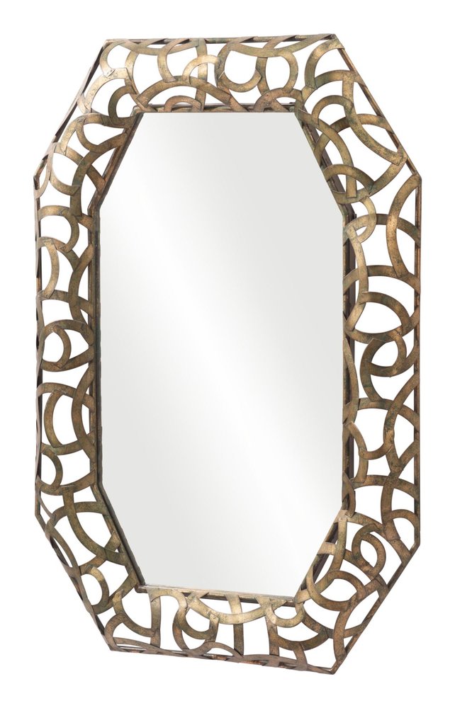 35" Bronze Octagonal Steel Framed Accent Mirror — view 2