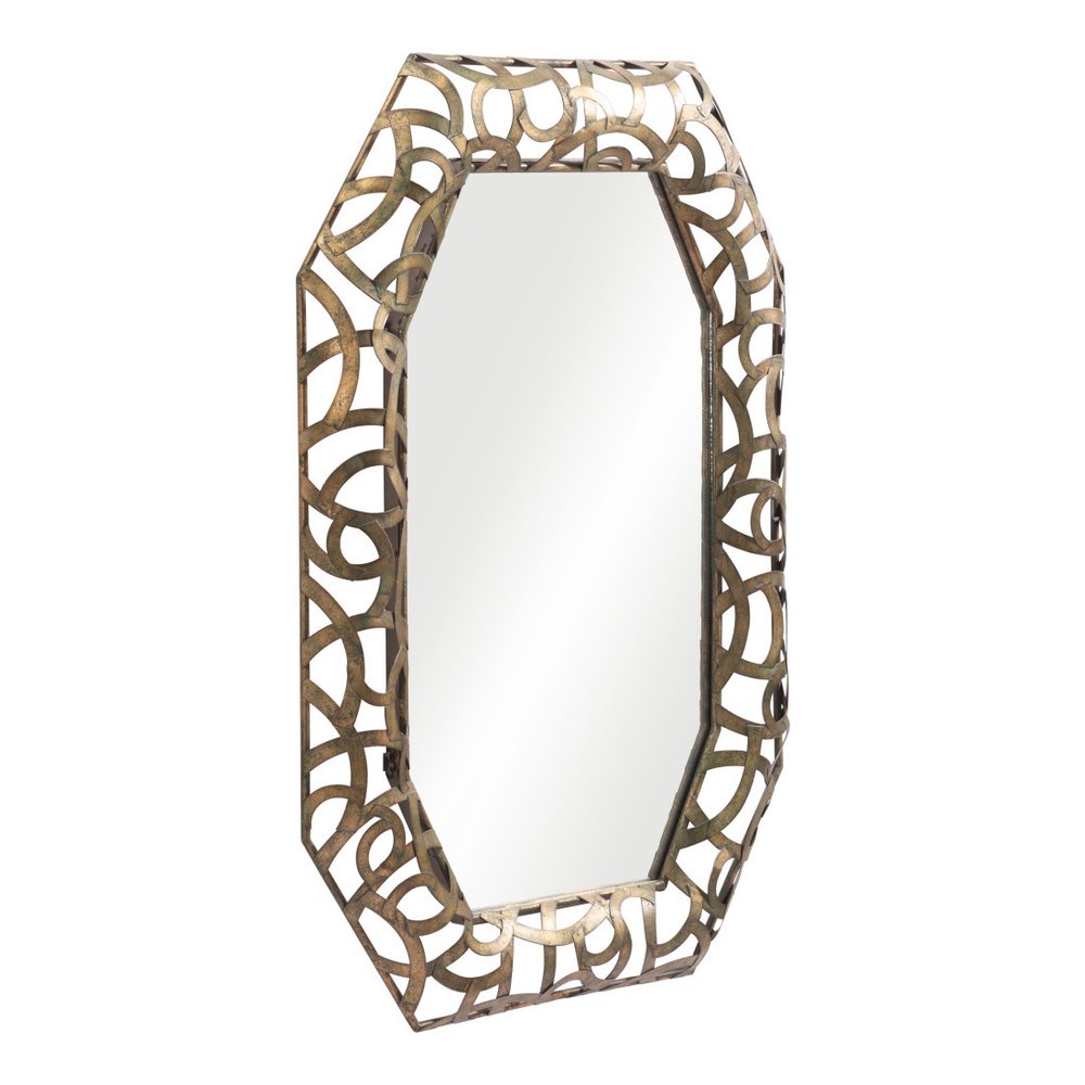 35" Bronze Octagonal Steel Framed Accent Mirror — view 7