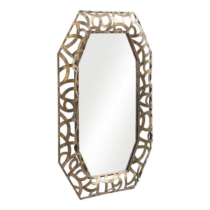 35" Bronze Octagonal Steel Framed Accent Mirror HomeRoots