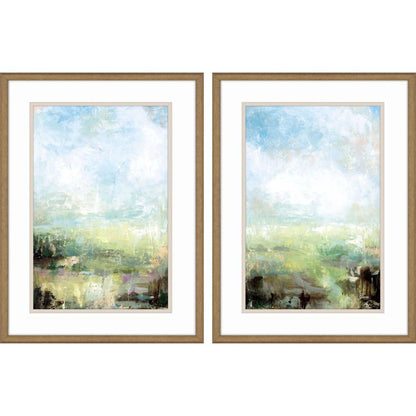 Set Of Two Emerald Coast Cloudy Sky Gold Framed Wall Art HomeRoots
