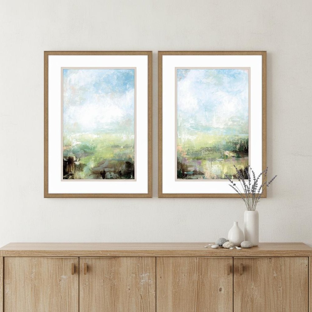 Set Of Two Emerald Coast Cloudy Sky Gold Framed Wall Art HomeRoots