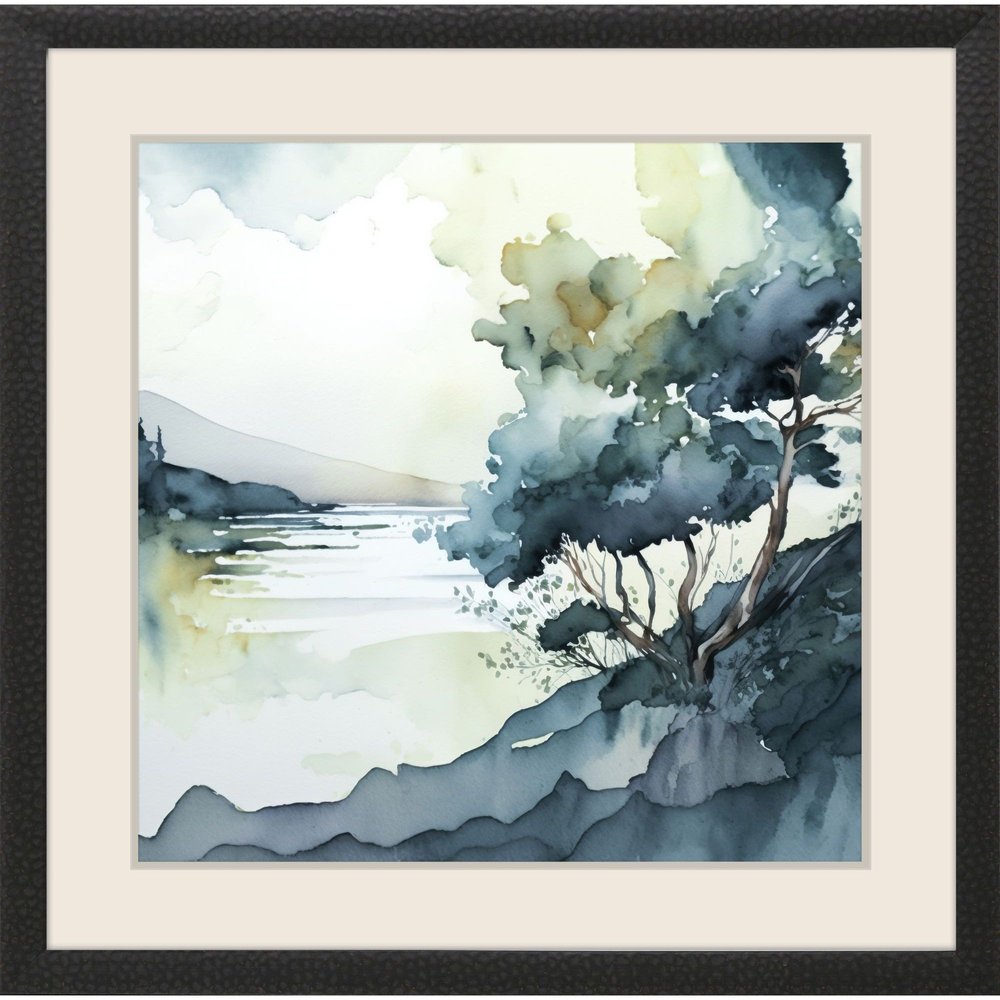 Whispers in the Wind Modern Landscape Black Framed Wall Art — view 1