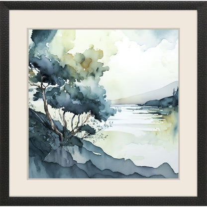Whispers in the Wind Modern Landscape Black Framed Wall Art HomeRoots