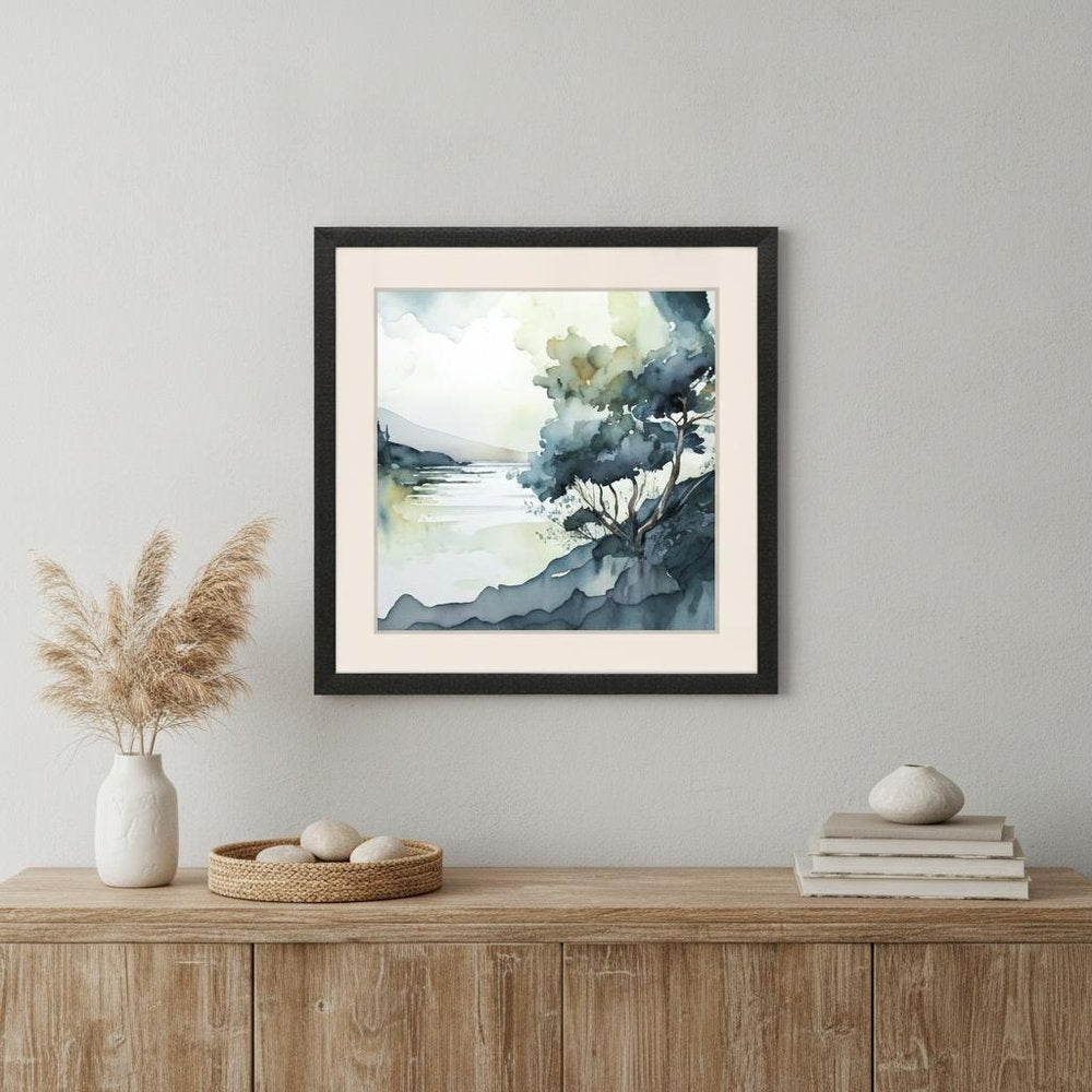 Whispers in the Wind Modern Landscape Black Framed Wall Art HomeRoots