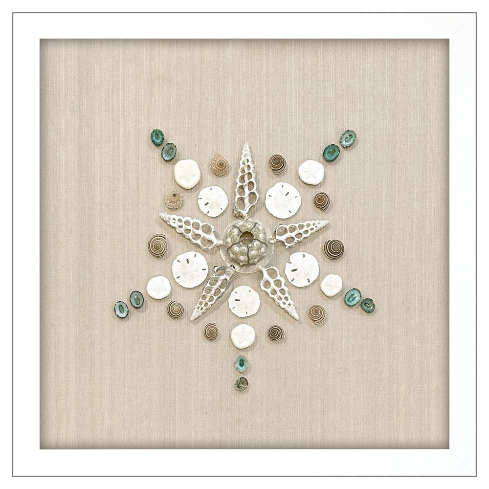 Caparazon Seashells and Coastal Icons White Framed Wall Art HomeRoots