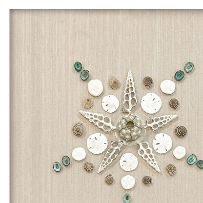 Caparazon Seashells and Coastal Icons White Framed Wall Art HomeRoots