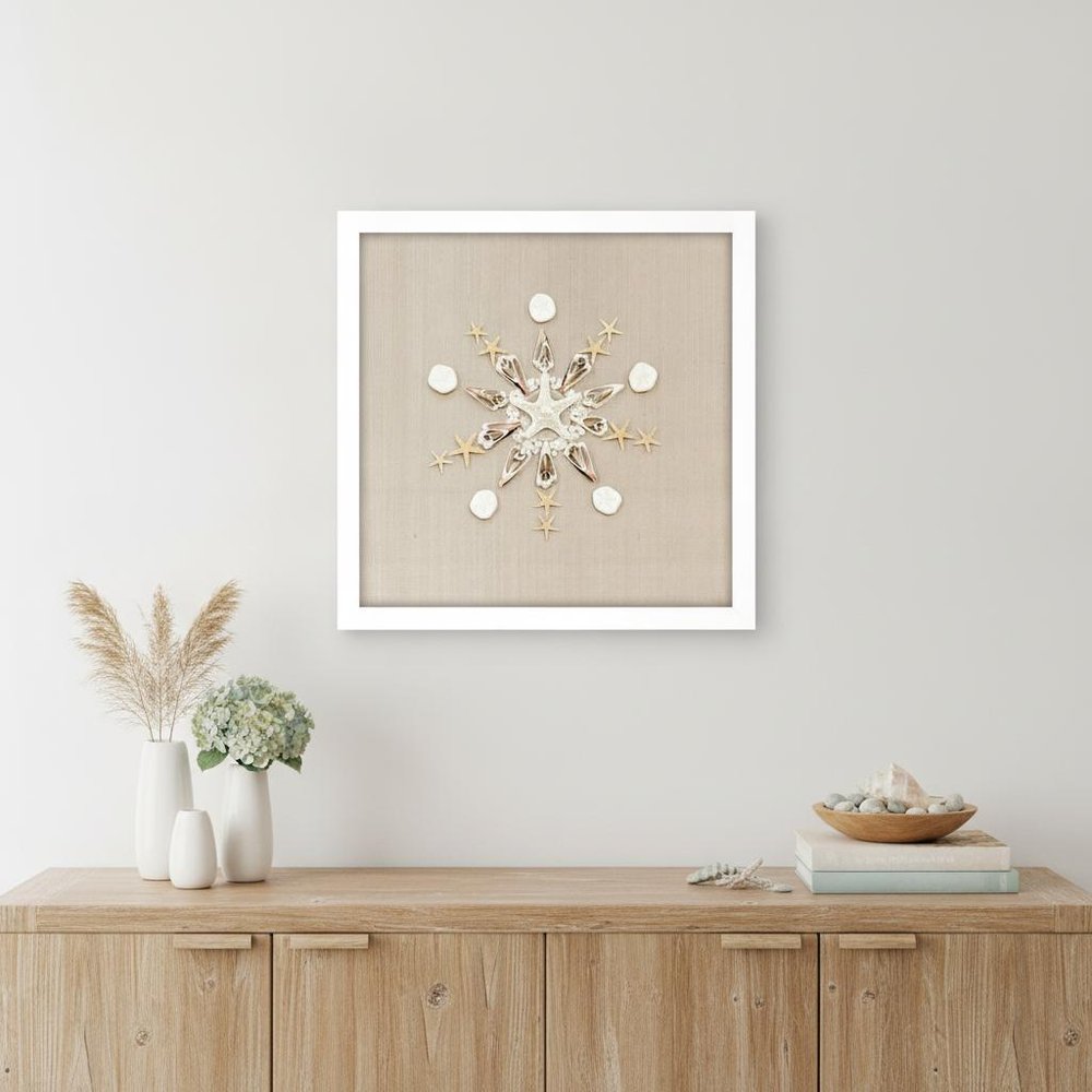Caparazon Seashells and Coastal Icon White Framed Wall Art HomeRoots