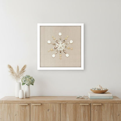 Caparazon Seashells and Coastal Icon White Framed Wall Art HomeRoots