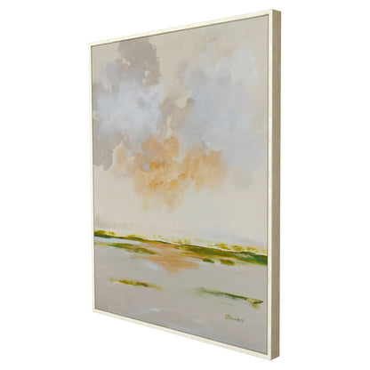 Abstract Watercolor Waterscape White Floater Frame Wall Art HomeRoots