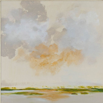 Abstract Watercolor Waterscape White Floater Frame Wall Art HomeRoots